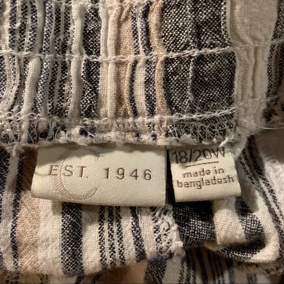 Est. 1946 High Waisted Striped Shorts Size 18/20 - Picture 4 of 4